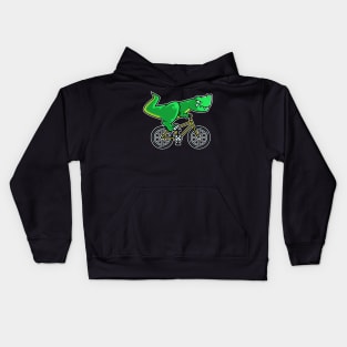 Tyrannosaurus Bicycle Cyclist Dinosaur Cycling design Kids Hoodie